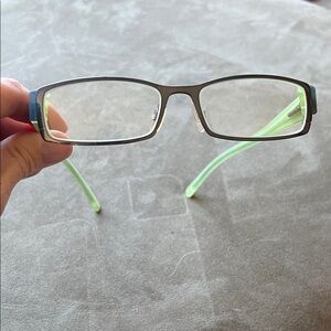 Calvin Klein prescription Glasses with Blue and Green Accents